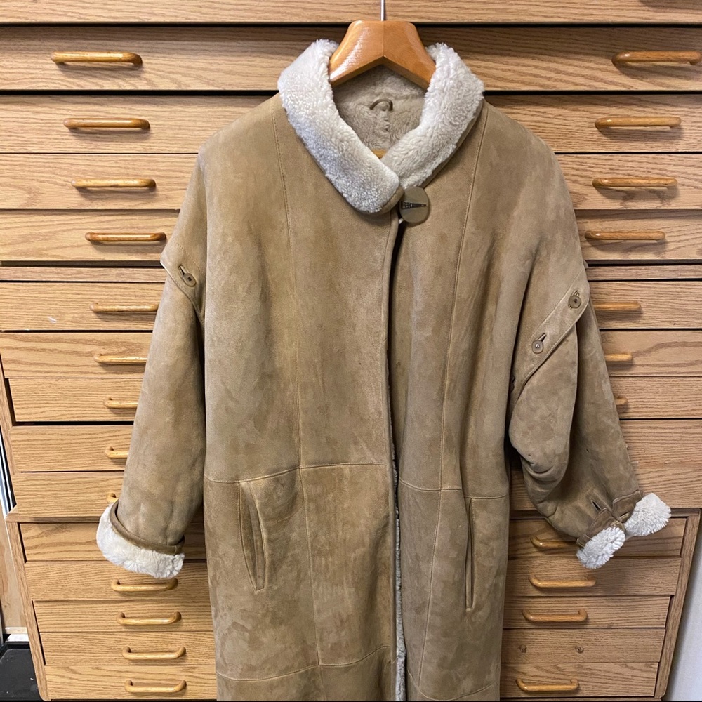 Fendi vintage coat leather & sheepskin medium - Picture 4 of 16